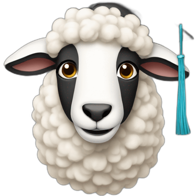 Sheep graduating emoji