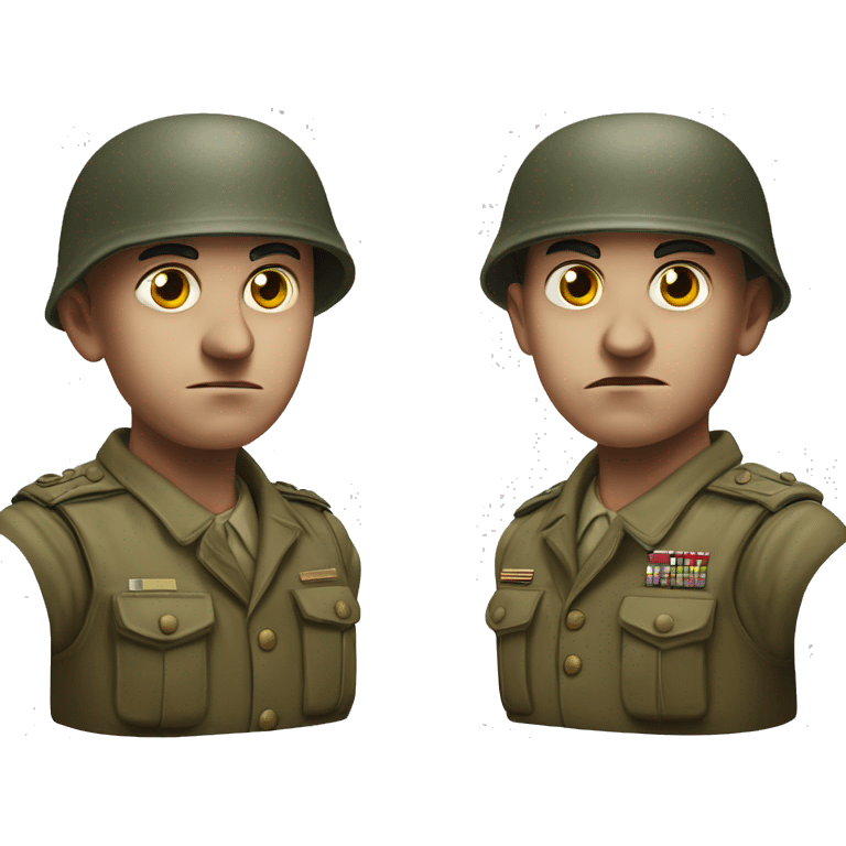 photorealistic serious soldier WW2 emoji