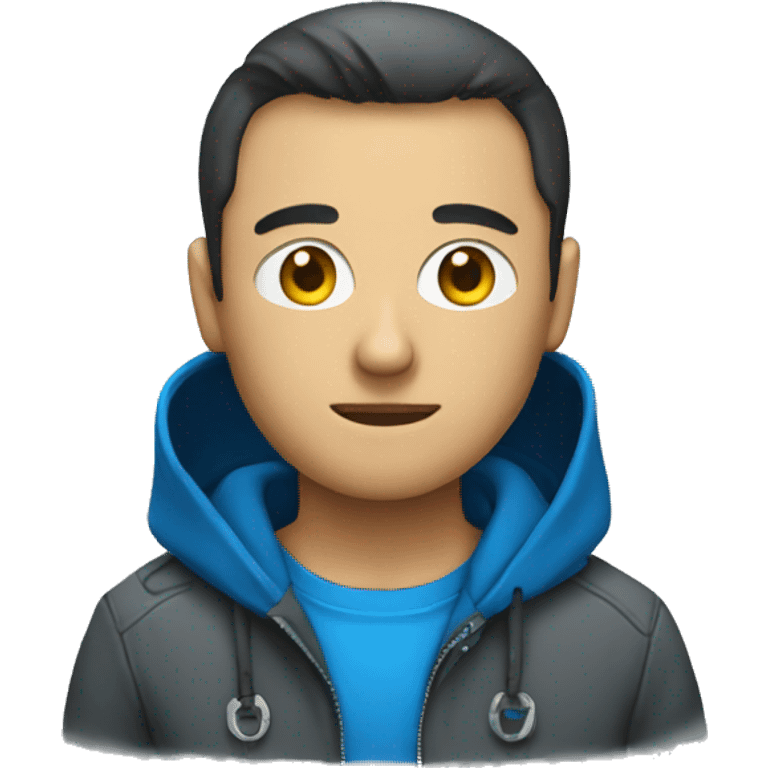 hacker with blue wear emoji