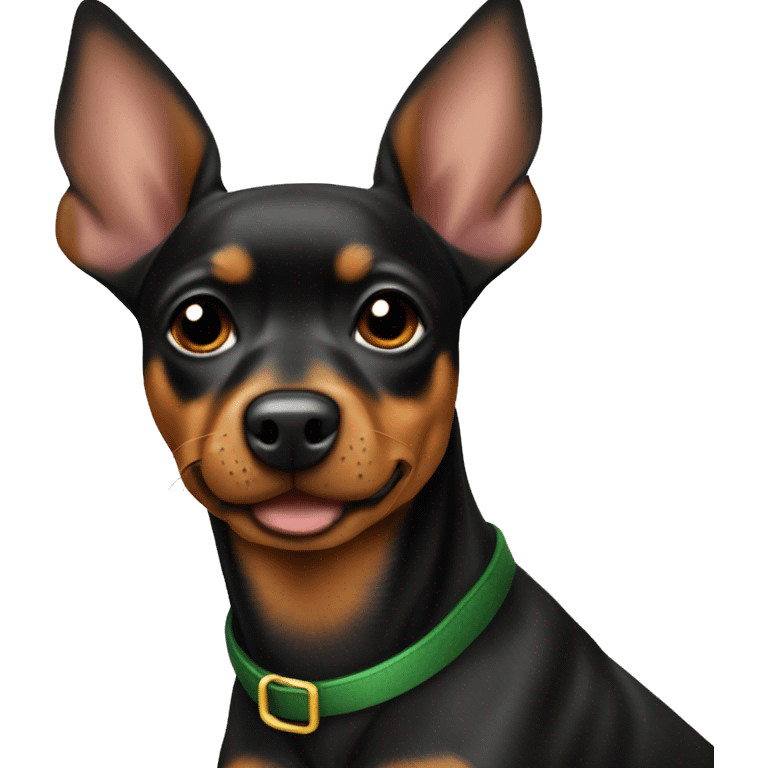 black brindle tan pinscher big ears christmas emoji