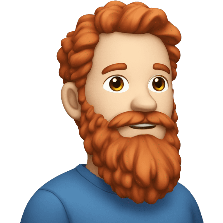 caseoh, a raly fat streamer with red hair and a long beard and blue shirt emoji