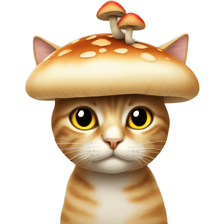 cat with a mushroom on head emoji