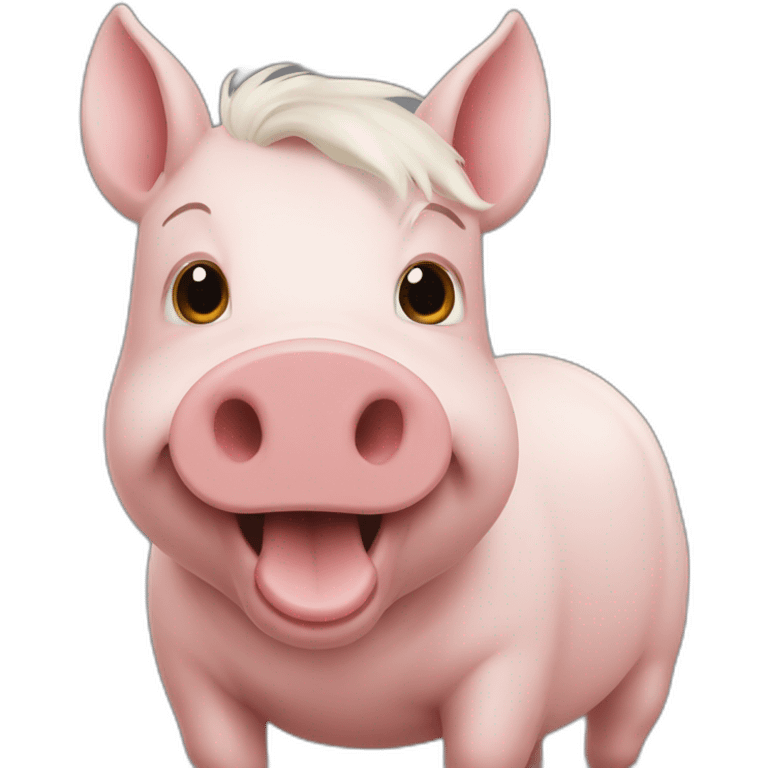 Personne chevauchant un cochon emoji