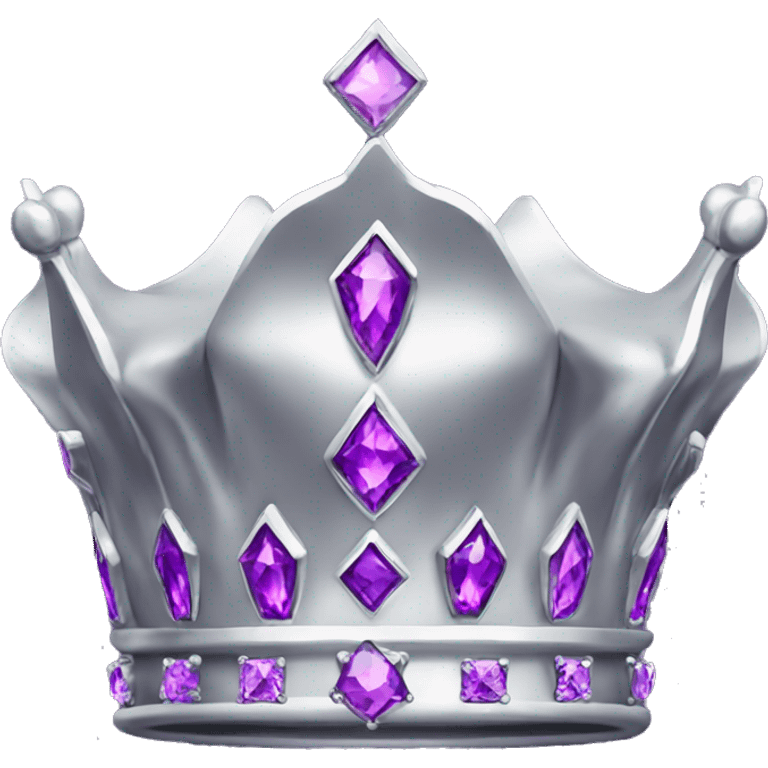 Silver Crown with purple diamonds emoji