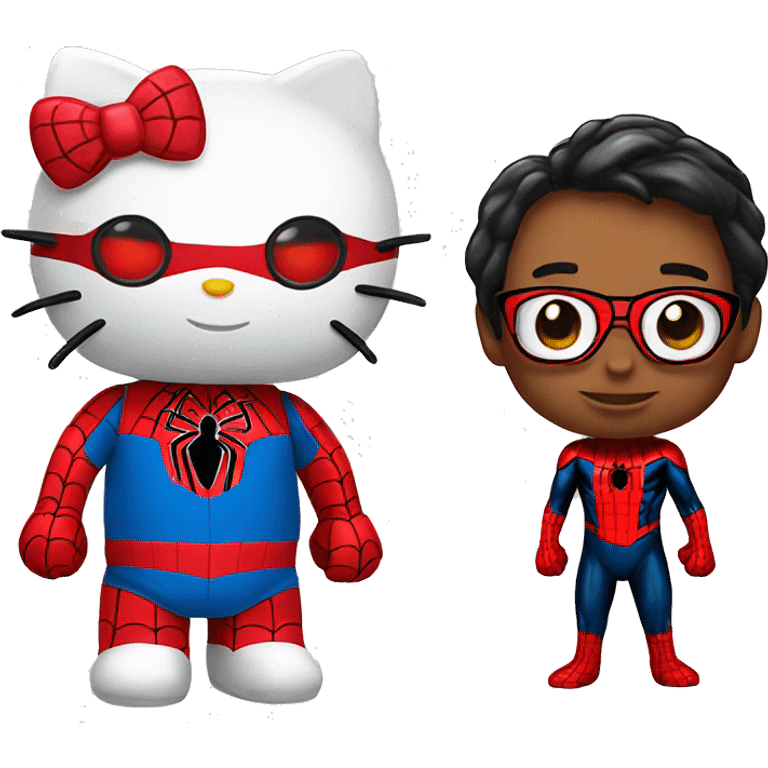 hello kitty and spider-man  emoji