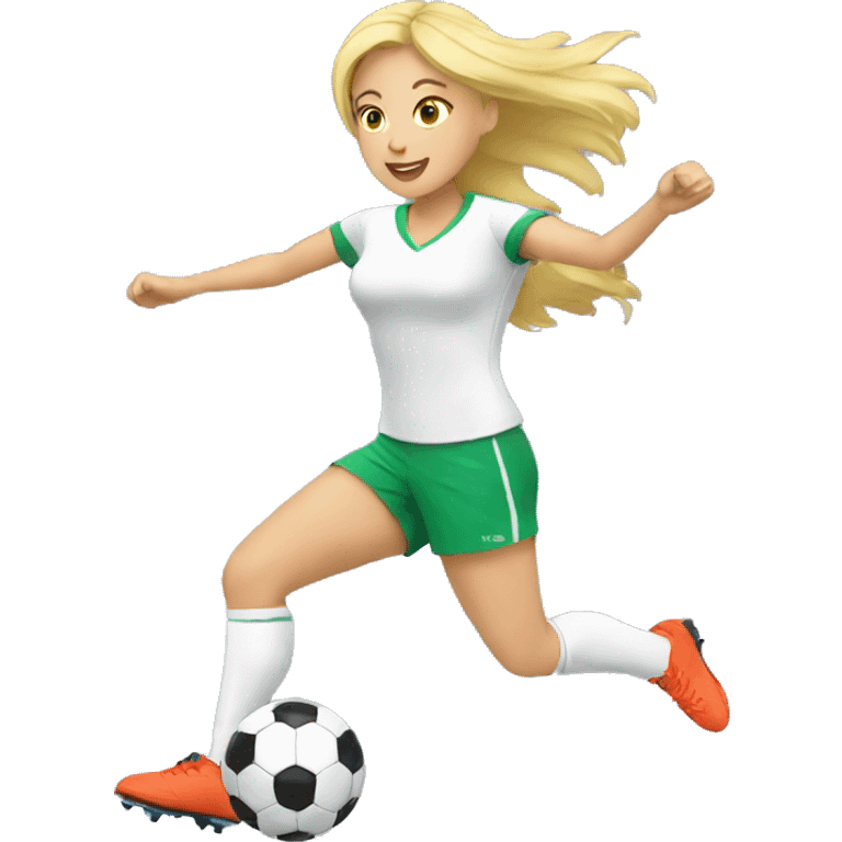 blond woman doing soccer tricks emoji