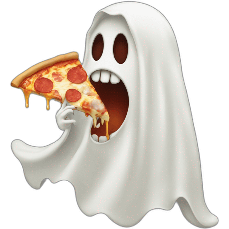 Ghost eating pizza emoji