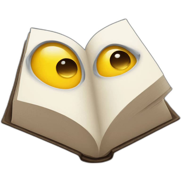 Book with eyes and mouth emoji