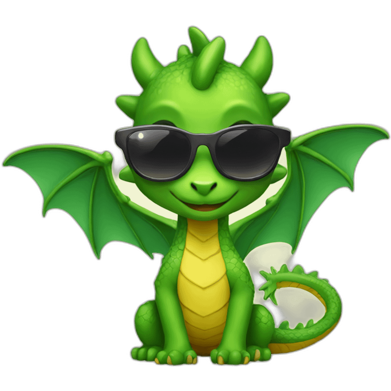 Little Dragon with sunglass emoji