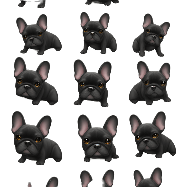 French bulldog black small  emoji