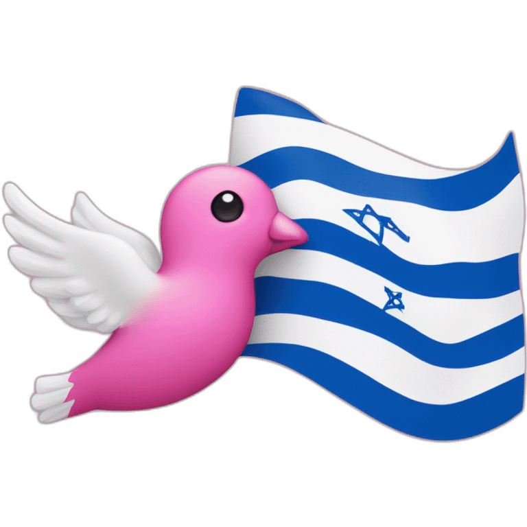 Israel flag and pink dove of peace emoji