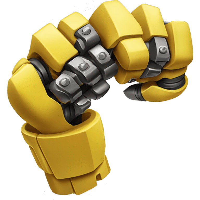 Yellow mechanical cyborg bicep that’s flexing emoji