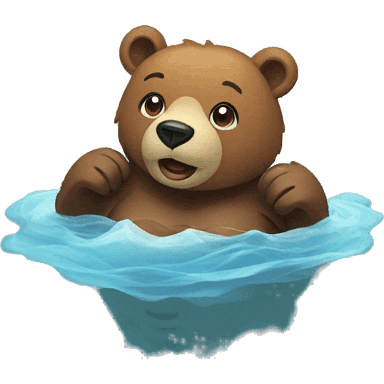 bear in lake emoji