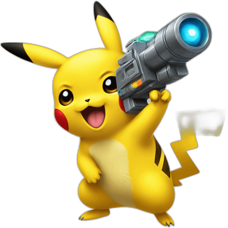 pikachu holding raygun emoji