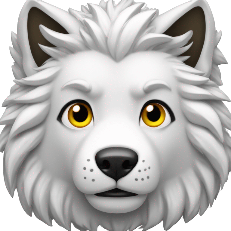 Lobo blanco con un 7 emoji