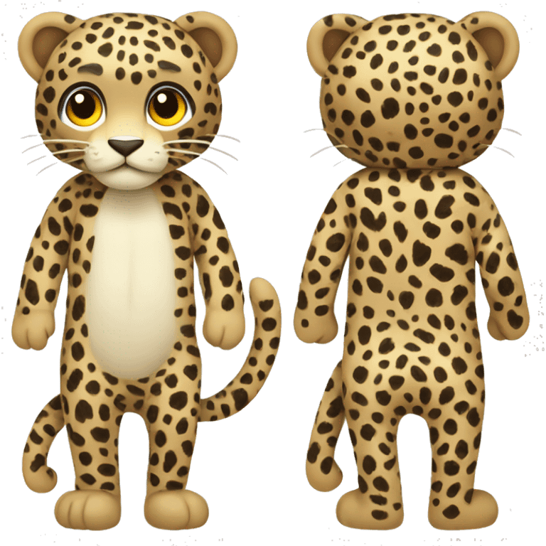 whole body of leopard in jellycat style emoji