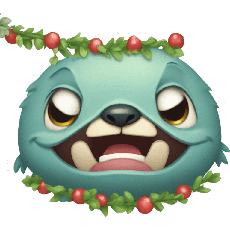 Stitch with garlands emoji