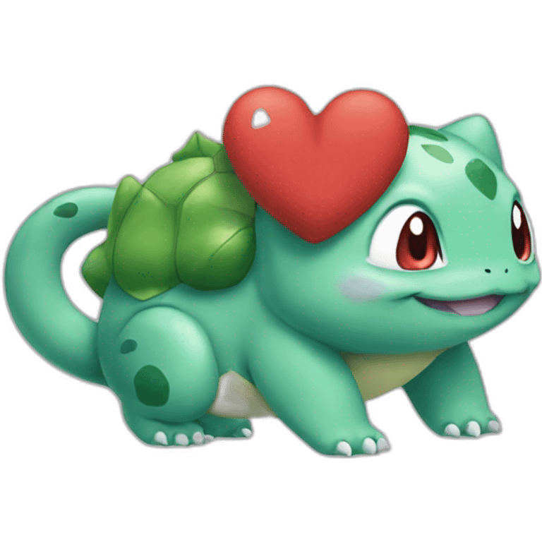 Bulbasaur with heart emoji