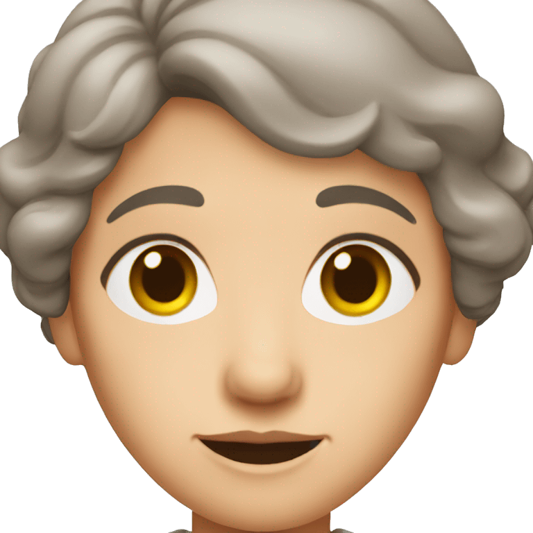 old woman with brown hair and brown eyes emoji