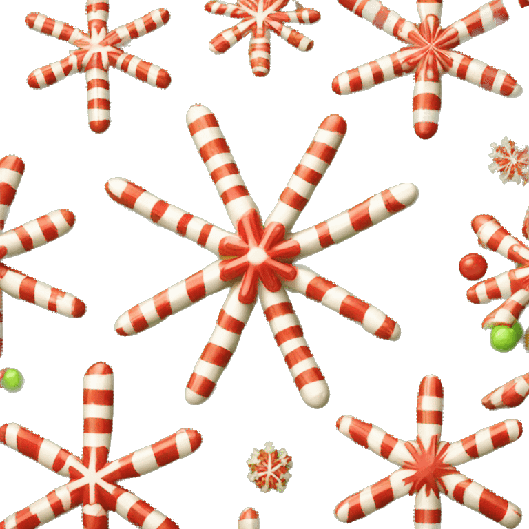 Realistic chartreuse green and candy apple red striped snowflake isolated.  emoji