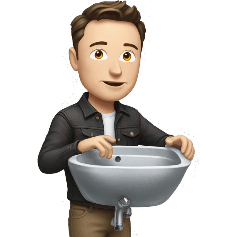 elon musk holding a sink emoji