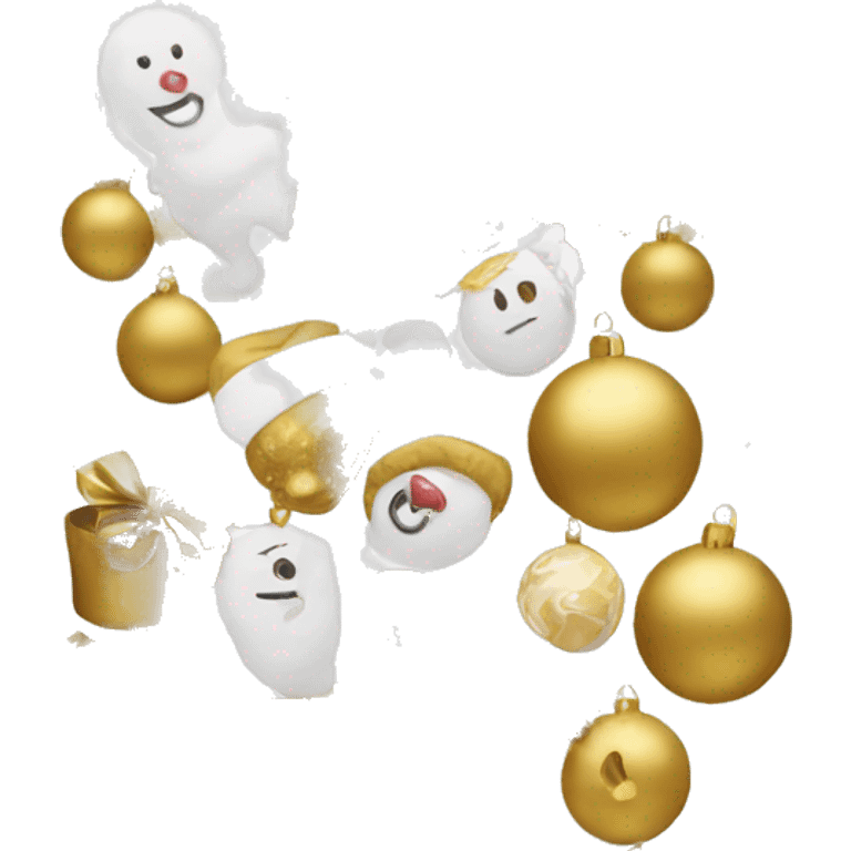 Gold and white Christmas  emoji