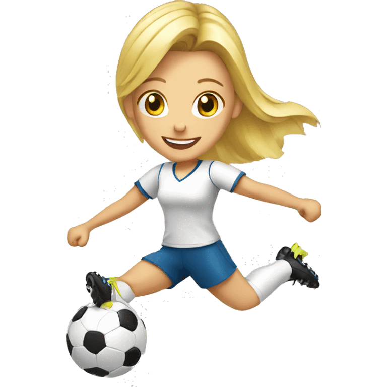 blond woman doing soccer tricks emoji