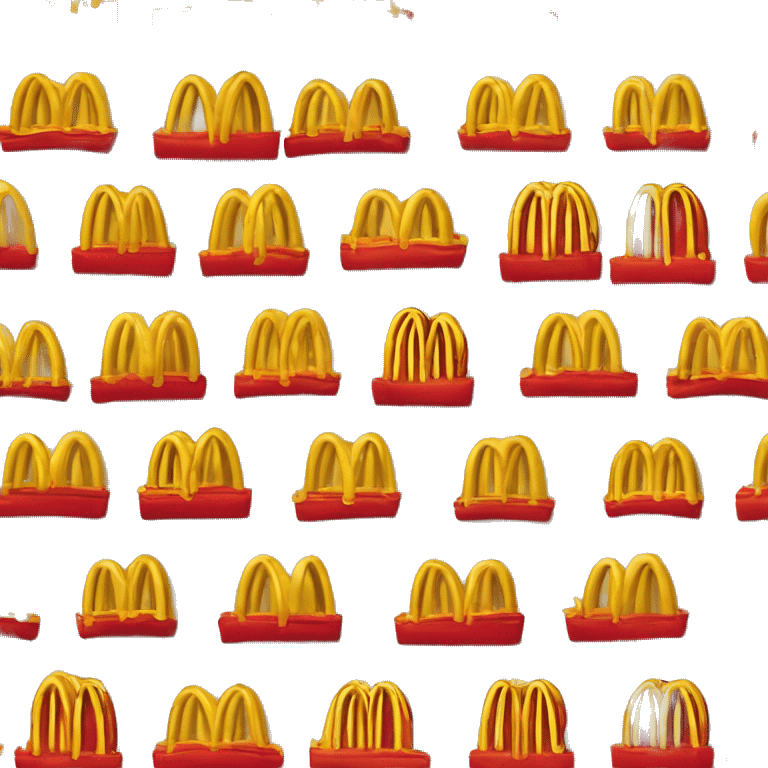 “McDonald’s store with the iconic golden arches, a red and yellow color scheme, and a simple, recognizable design that captures the essence of a fast food restaurant.” emoji