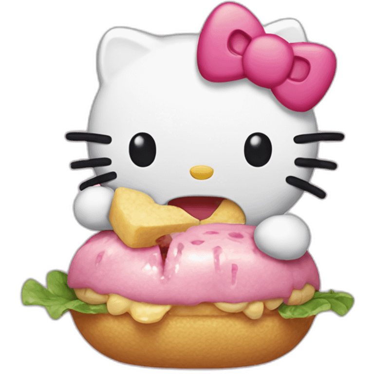 Hello kitty eating emoji