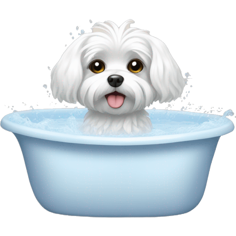 Maltese take the bath emoji