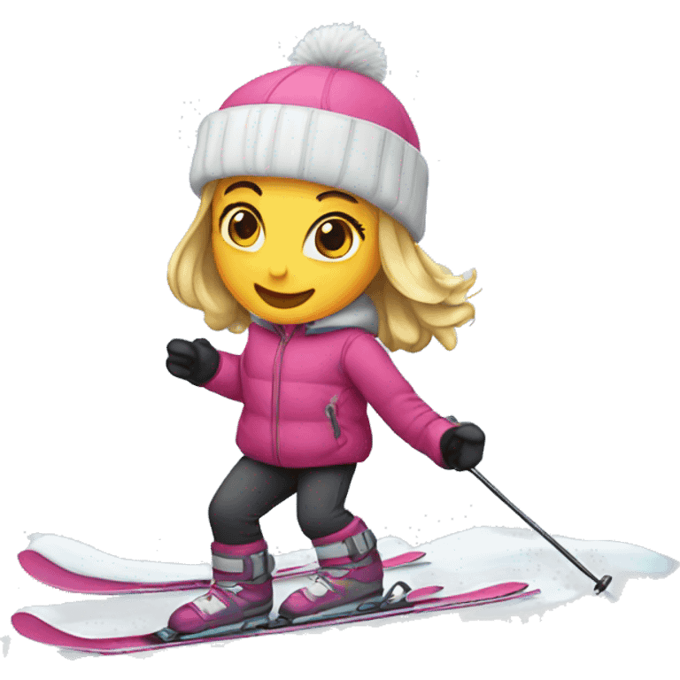 Sweet girls skiing emoji