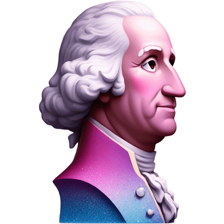 Pink ombre statue of George Washington with glitter  emoji