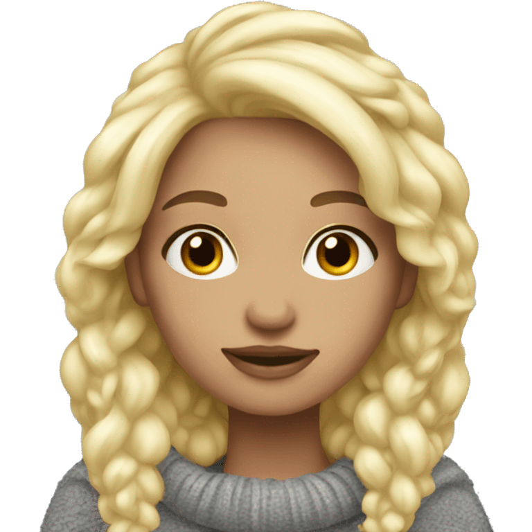 Blonde cozy winter  emoji