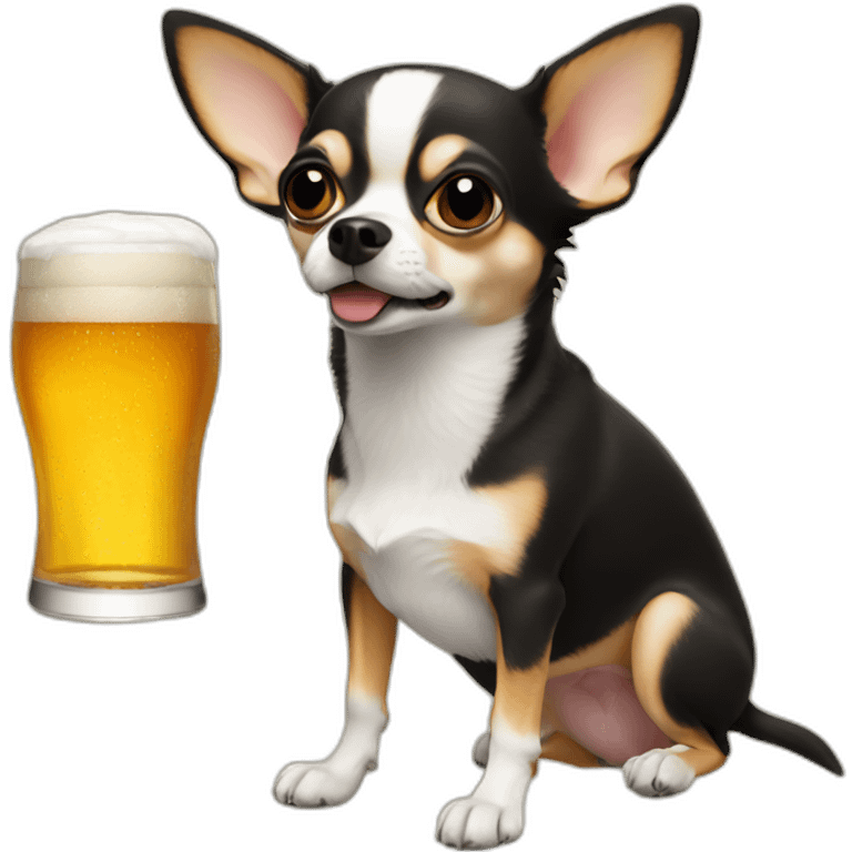 chihuahua drinks beer emoji