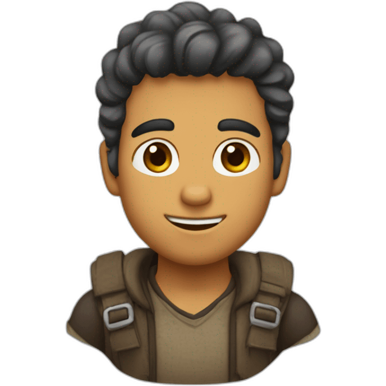 chico pelo de punta pelo castaño emoji