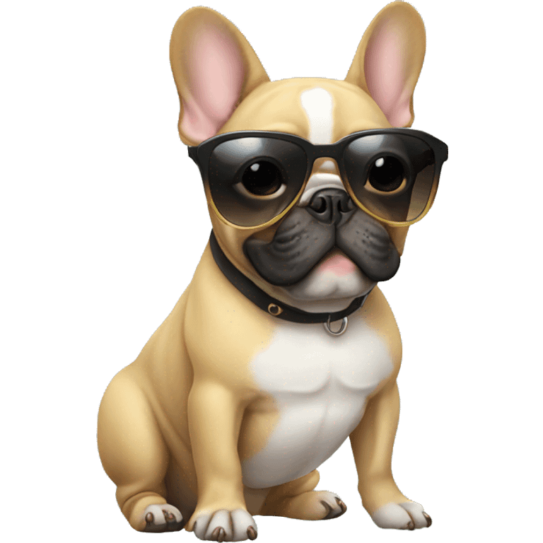 French bulldog with sunglasses emoji