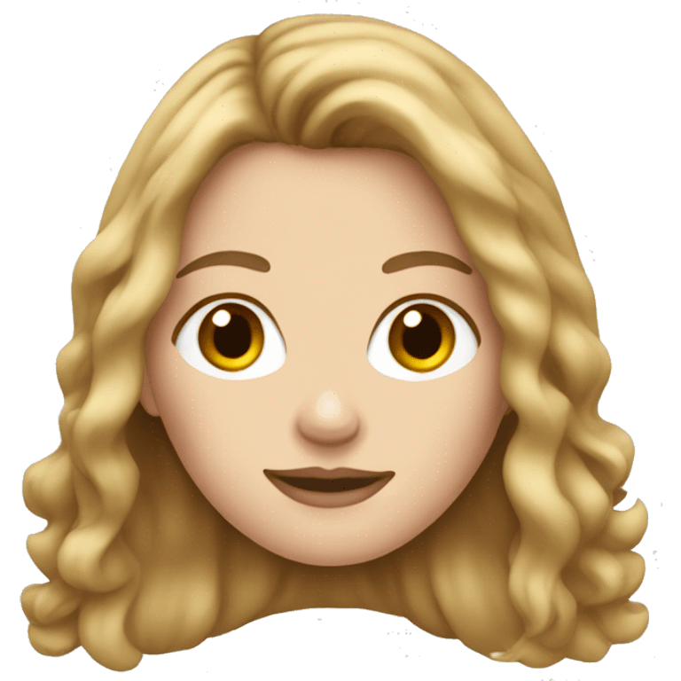 White girl with brown blond hair emoji