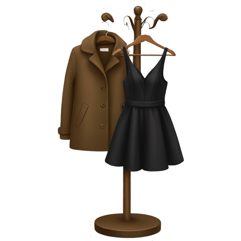 coat rack black dress emoji