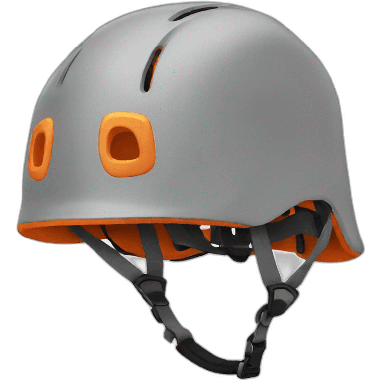 Climbing helmet, grey and orange emoji