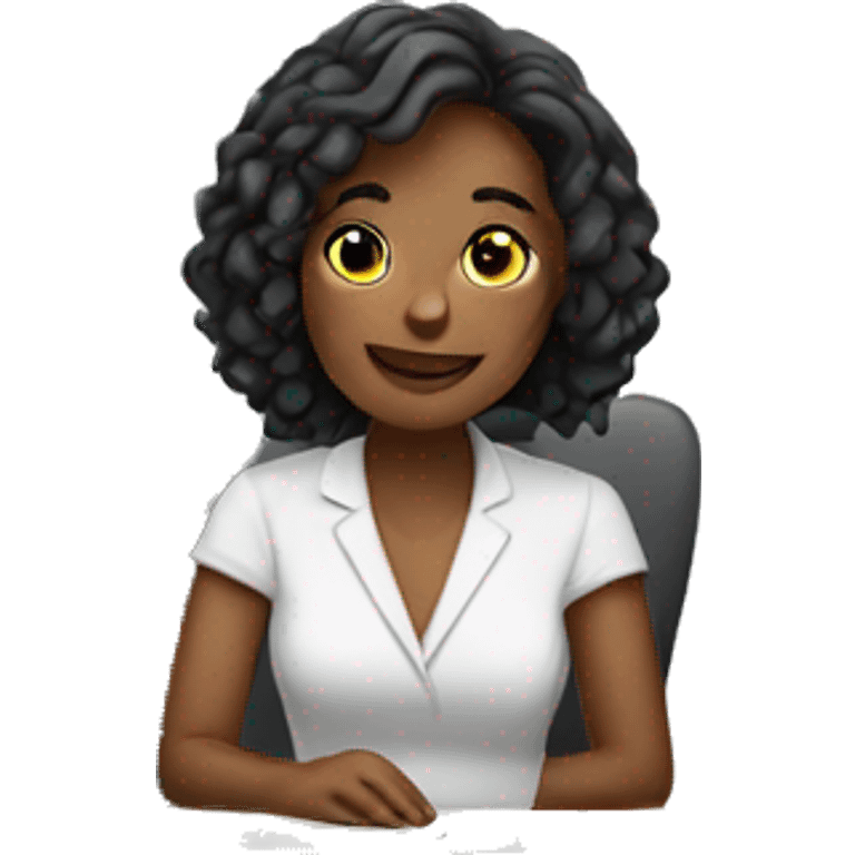 woman sitting at a reception desk emoji