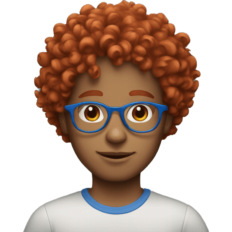 A boy with red curly hair and blue glasses  emoji