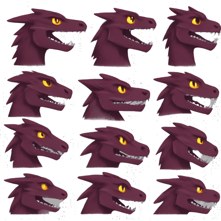 Maroon Edgy Badass Sergal-raptor emoji