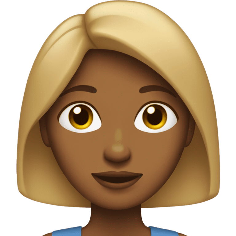 mujer delgada, de pelo hasta los hombros emoji