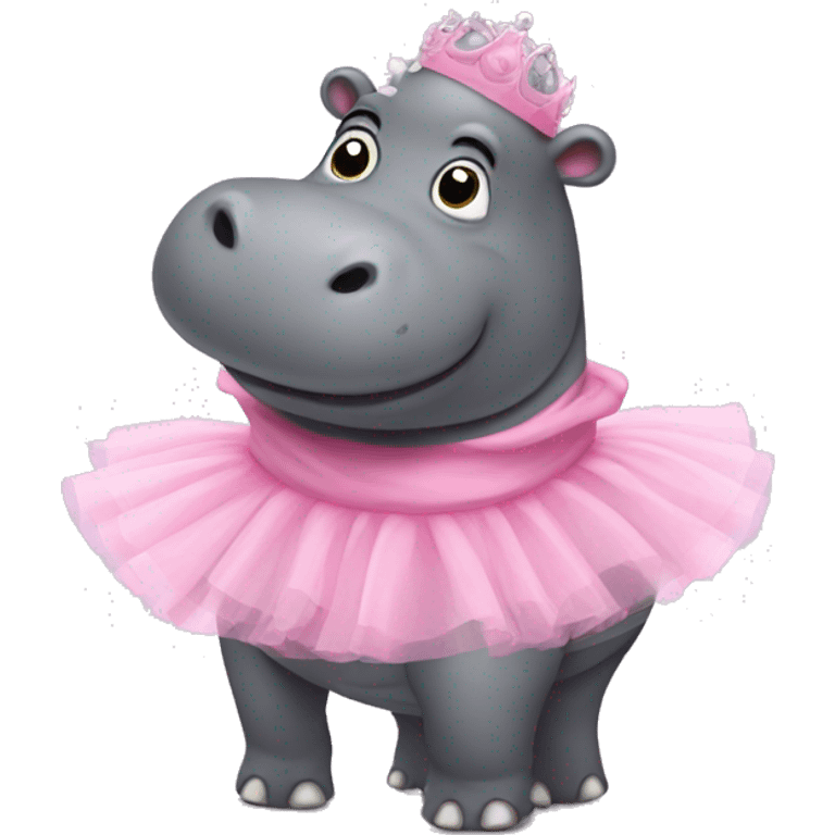 Hippo wearing pink tutu emoji