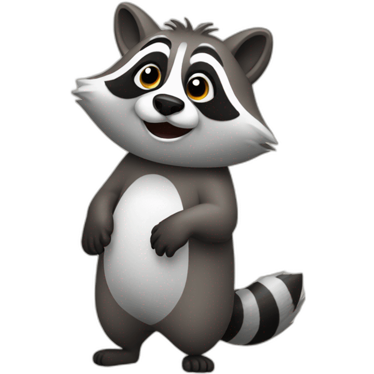 Raccoon shaking its bum emoji