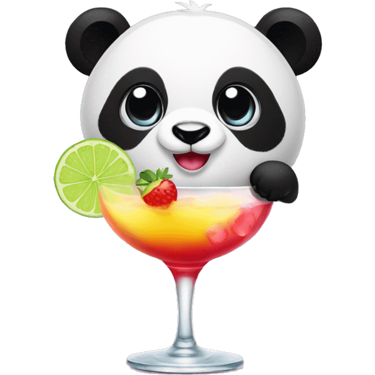 Panda with coctail emoji