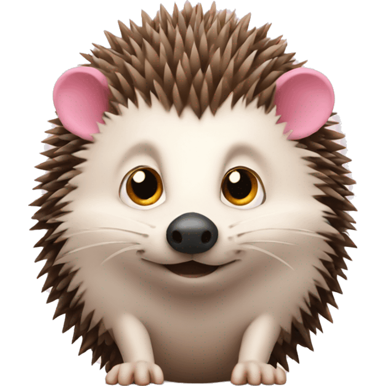 hedgehog with one brown ear and one pink ear emoji