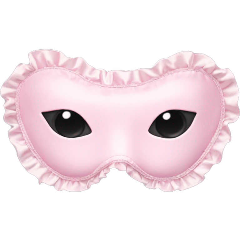 Light pink Frilly satin sleep mask without eyes emoji