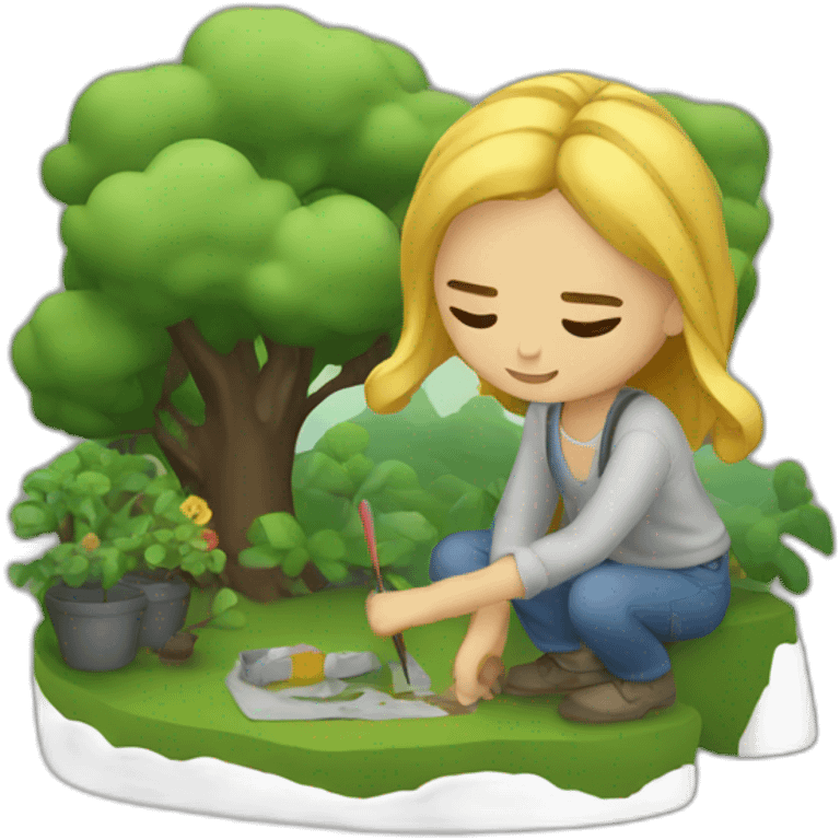 artist making a scenery emoji