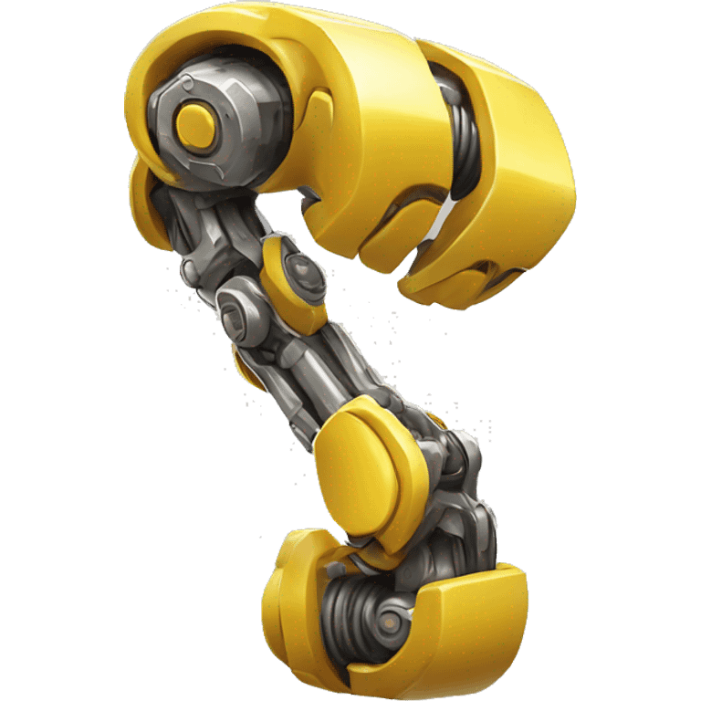 Yellow mechanical cyborg bicep that’s flexing emoji